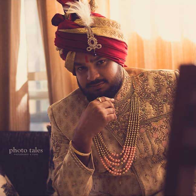 Groom wedding day portrait